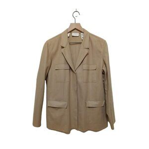 Liz Claiborne Tan Wool Cashmere Deconstructed Blazer Jacket Sz 12P